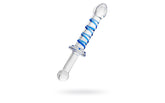 Sexus Glass Dildo Probe With Handle 23cm Clear Glass Sex Toys